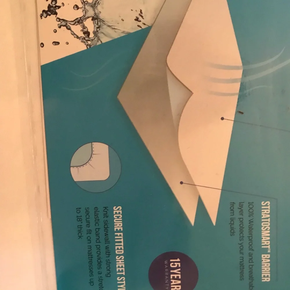 Lucid Queen mattress protector. New. White